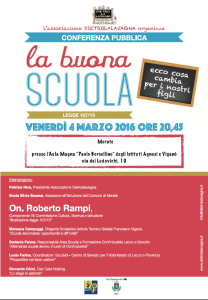 Locandina conferenza La Buona Scuola - 4/03/2016